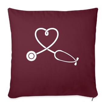 Infirmière Médecin Infirmière Hôpital - Housse de coussin décorative 45 x 45 cm - bordeaux - Devant