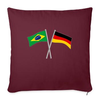 Cadeau de l'Allemagne et du Brésil - Housse de coussin décorative 45 x 45 cm - bordeaux - Devant
