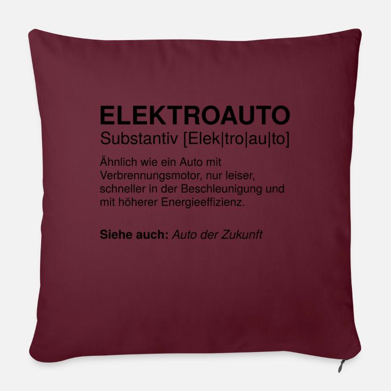 Elektroauto Definition | E-Auto Definition | EAuto - Sofakissenbezug 45 x 45 cm - Burgunderrot