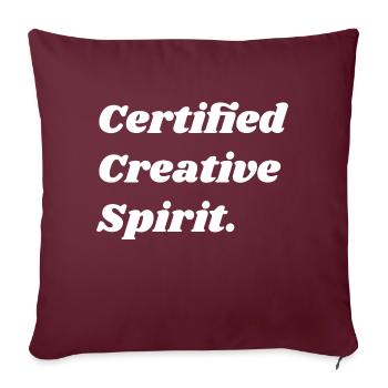 Certified Creative Spirit - Certifié Créatif - Housse de coussin décorative 45 x 45 cm - bordeaux - Devant