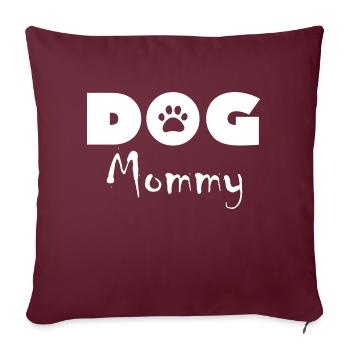 Chien chien - Housse de coussin décorative 45 x 45 cm - bordeaux - Devant