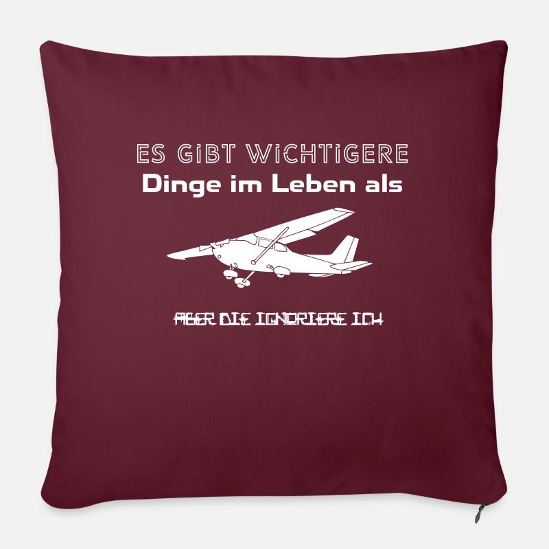 cessna Motorflugzeug Motorflieger Pilot - Sofakissenbezug 45 x 45 cm - Burgunderrot