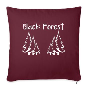 Forêt-Noire - silhouette de sapins - Housse de coussin décorative 45 x 45 cm - bordeaux - Devant