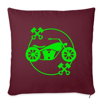 Moto - motorbike - Machine - Lifestyle - Housse de coussin décorative 45 x 45 cm - bordeaux - Devant