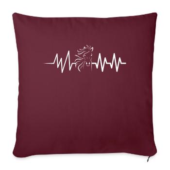 Horse Heartbeat - Housse de coussin décorative 45 x 45 cm - bordeaux - Devant