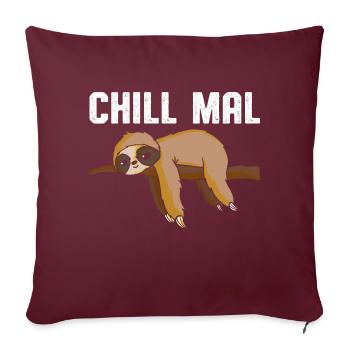 Chill mal Faultier - Sofakissenbezug 45 x 45 cm - Burgunderrot - Vorne