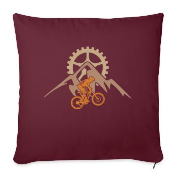 VTT Cyclisme Descente Vintage Vélo de montagne - Housse de coussin décorative 45 x 45 cm - bordeaux - Devant