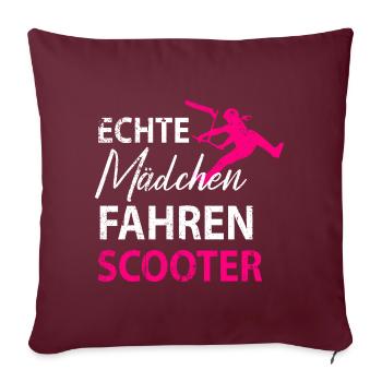 Stuntscooter Scooter Tretroller Damen Mädchen - Sofakissenbezug 45 x 45 cm - Burgunderrot - Vorne