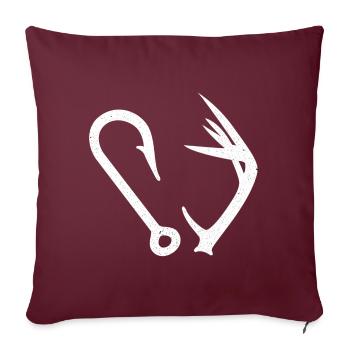 Chasse et pêche - Housse de coussin décorative 45 x 45 cm - bordeaux - Devant