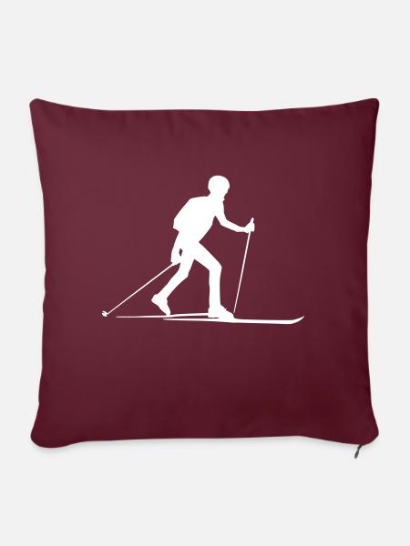 SKIMO Woman - Sofakissenbezug 45 x 45 cm - Burgunderrot
