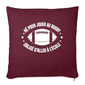 Joueur De Rugby Rigolo Rugby Ballon Humour - Housse de coussin décorative 45 x 45 cm - bordeaux - Devant
