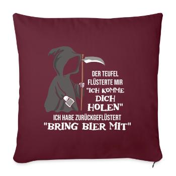 Le diable murmura que je venais vous chercher de la bière - Housse de coussin décorative 45 x 45 cm - bordeaux - Devant