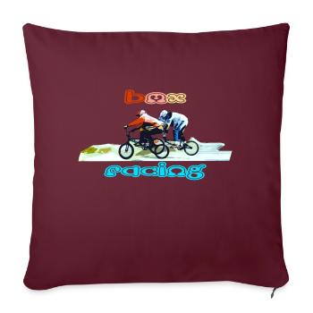 bmx race racing vtt motocross - Housse de coussin décorative 45 x 45 cm - bordeaux - Devant