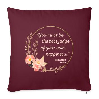 Emma Par Jane Austen Citation I - Style mignon - Housse de coussin décorative 45 x 45 cm - bordeaux - Devant