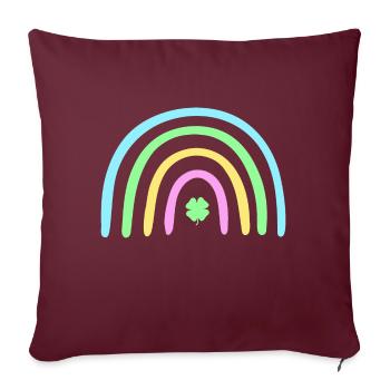 Green Four Leaf Clover Rainbow St Patrick s Day - Housse de coussin décorative 45 x 45 cm - bordeaux - Devant
