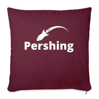 Pershing blanc - Housse de coussin décorative 45 x 45 cm - bordeaux - Devant