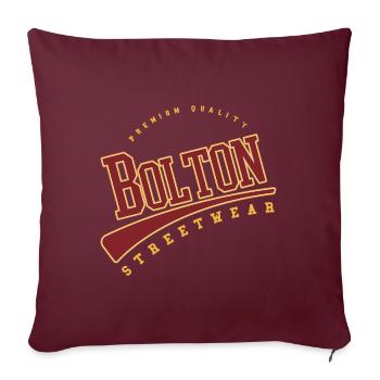 Bolton, Angleterre, Royaume-Uni, Collège, Style de lycée - Housse de coussin décorative 45 x 45 cm - bordeaux - Devant
