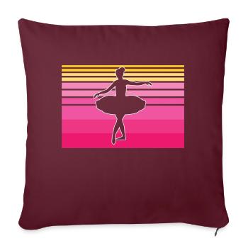 Ballet Dancer Dance Ballerina Sport Girl Femme - Housse de coussin décorative 45 x 45 cm - bordeaux - Devant