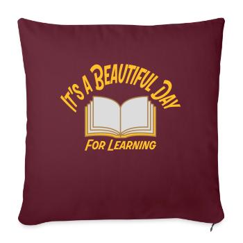 belle journée pour apprendre - Housse de coussin décorative 45 x 45 cm - bordeaux - Devant