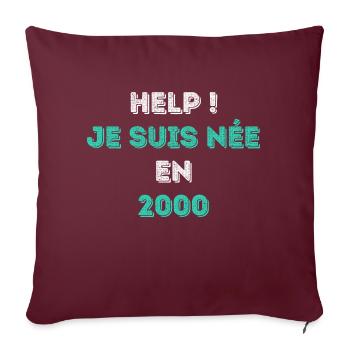 Née en 2000 - Special Edition - Design Simple - Housse de coussin décorative 45 x 45 cm - bordeaux - Devant