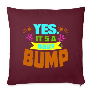 Mère Enceinte Bébé Nourrisson T-shirt Maman - Housse de coussin décorative 45 x 45 cm - bordeaux - Devant