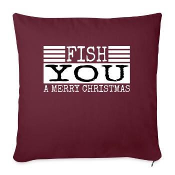 Idée présente BD adorable canne à pêche blague - Housse de coussin décorative 45 x 45 cm - bordeaux - Devant