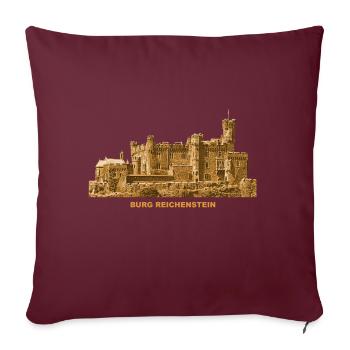 Château de Reichenstein Rhénanie-Palatinat - Housse de coussin décorative 45 x 45 cm - bordeaux - Devant
