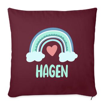 Hagen Nom Rainbow Baby - Housse de coussin décorative 45 x 45 cm - bordeaux - Devant