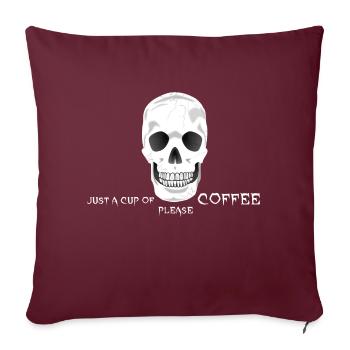 Coffee Caffeine Skull - Sofa pillowcase 17,3'' x 17,3'' (45 x 45 cm) - burgundy - Front