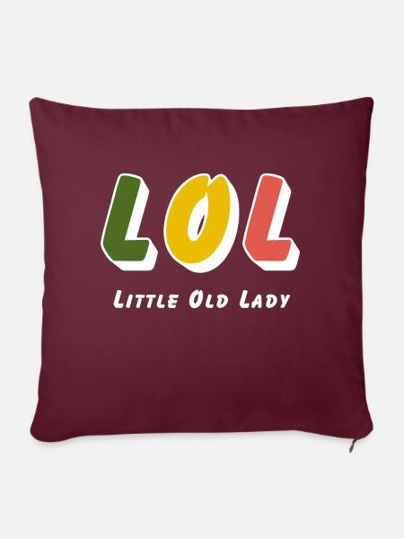 LOL - Little old Lady - Sofakissenbezug 45 x 45 cm - Burgunderrot