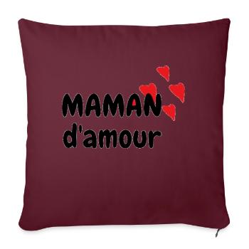 MAMAN d'amour - Housse de coussin décorative 45 x 45 cm - bordeaux - Devant