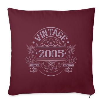 Jahrgang 2005 Geburtstag Sprüche - Sofakissenbezug 45 x 45 cm - Burgunderrot - Vorne