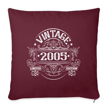 Jahrgang 2005 Geburtstag Sprüche - Sofakissenbezug 45 x 45 cm - Burgunderrot - Vorne