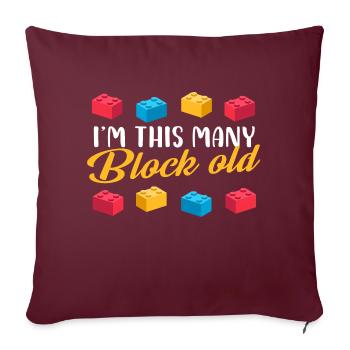 I'm this many block old - Sofakissenbezug 45 x 45 cm - Burgunderrot - Vorne