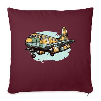 Avion de tourisme - Housse de coussin décorative 45 x 45 cm - bordeaux - Devant