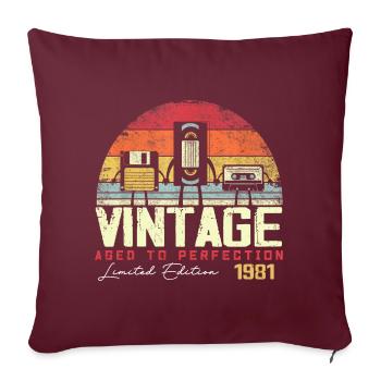 Vintage 1981 Geschenk - Sofakissenbezug 45 x 45 cm - Burgunderrot - Vorne