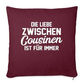 Cousinen Cousine - Sofakissenbezug 45 x 45 cm - Burgunderrot - Vorne