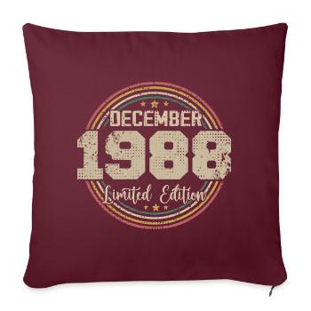 Les Légendes Sont Nées En Décembre 1988 - 1988 - Housse de coussin décorative 45 x 45 cm - bordeaux - Devant