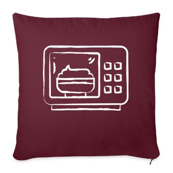 Micro-ondes dessiné à la main - Housse de coussin décorative 45 x 45 cm - bordeaux - Devant