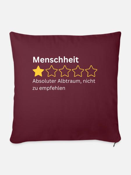 Menschheit Bewertung - Sofakissenbezug 45 x 45 cm - Burgunderrot