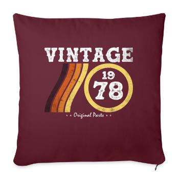 Classic Vintage 1978 - Édition Limitée Retro 46 - Housse de coussin décorative 45 x 45 cm - bordeaux - Devant