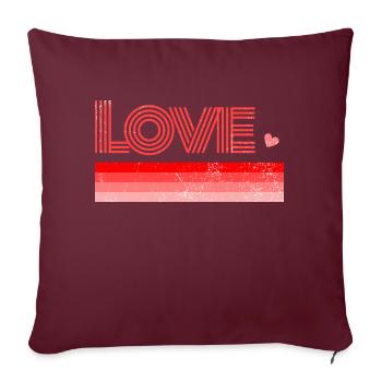 Rotes Herz Liebe - Sofakissenbezug 45 x 45 cm - Burgunderrot - Vorne