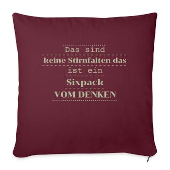 lustige sprüche sixpack vs. falten - Sofakissenbezug 45 x 45 cm - Burgunderrot - Vorne