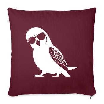 Lustiger Vogel mit Sonnenbrille Cool Bourke's Parak - Sofakissenbezug 45 x 45 cm - Burgunderrot - Vorne