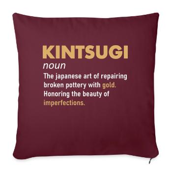 Kintsugi Kintsukuroi Imperfect Japanese Art - Sofakissenbezug 45 x 45 cm - Burgunderrot - Vorne