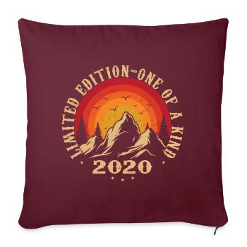 Jahrgang 2020 Retro 2020 Geburtstagsgeschenk 2020 - Sofakissenbezug 45 x 45 cm - Burgunderrot - Vorne