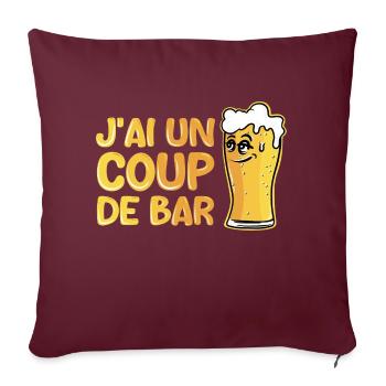 J’ai un coup de bar - Housse de coussin décorative 45 x 45 cm - bordeaux - Devant