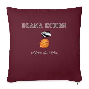 Fier d être un drama kouign Light Grey - Housse de coussin décorative 45 x 45 cm - bordeaux - Devant