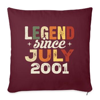 Cadeau d’anniversaire de juillet 2001 Anniversaire de juillet 2001 - Housse de coussin décorative 45 x 45 cm - bordeaux - Devant
