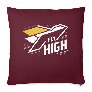 AIRPLANES, FLY HIGH - Sofa pillowcase 17,3'' x 17,3'' (45 x 45 cm) - burgundy - Front